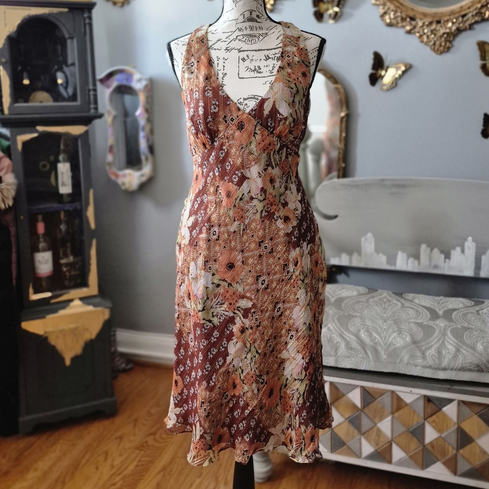 Muse 70s Vibe Floral Halter Neck Dress Size 4